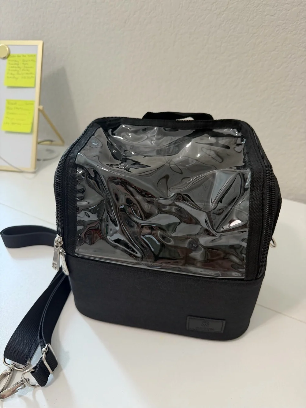 Clear-Top Black Makeup or paint brushes Organizer Bag